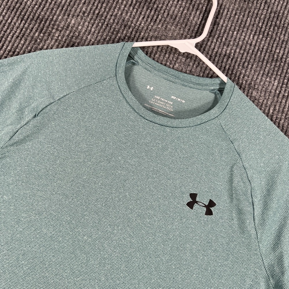 Under Armour Tech Tee Shirt Womens Medium Green Short Sleeve Performance Active